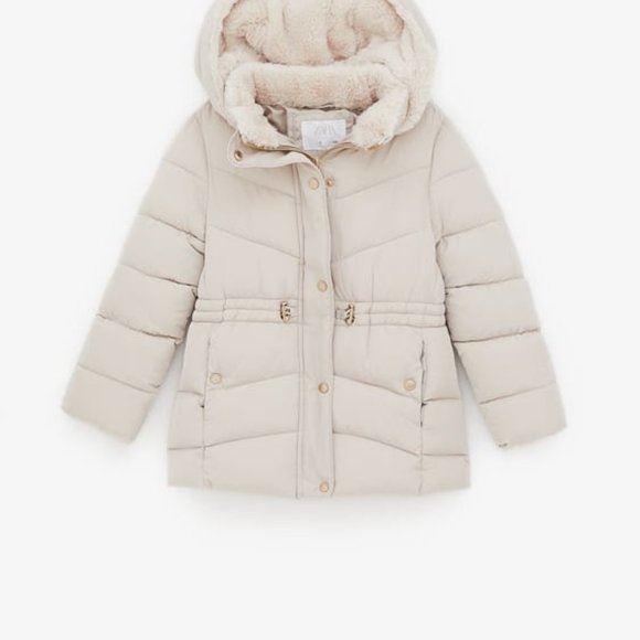 Coats | Zara Elastic Trim Puffer Coat 